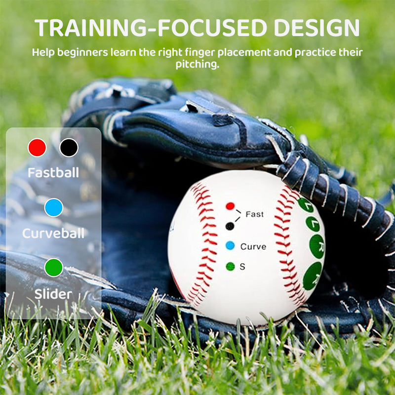 9 Inch Training Baseball with Finger Placement Markers