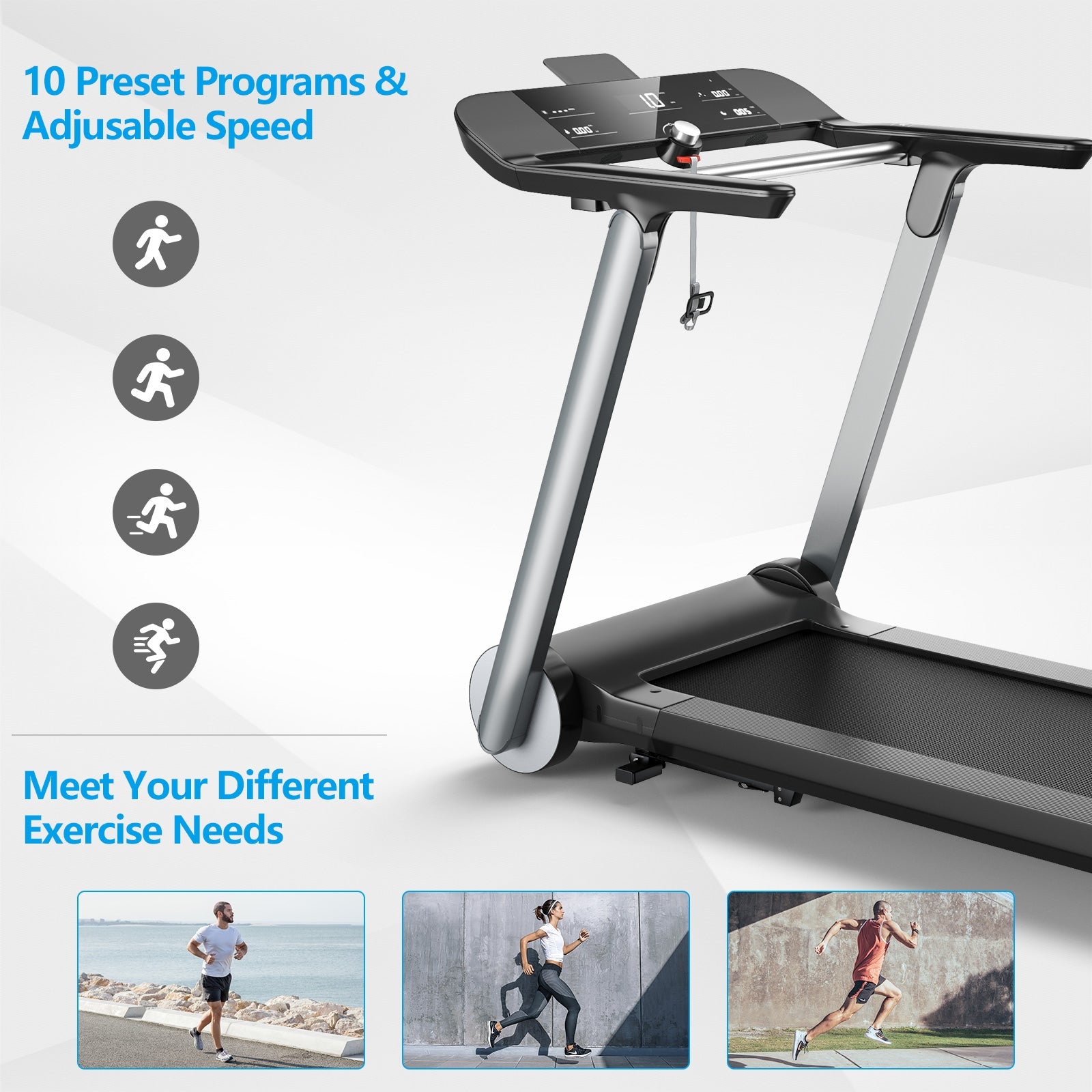 Italian Folding Treadmill with Heart Rate Monitoring Features