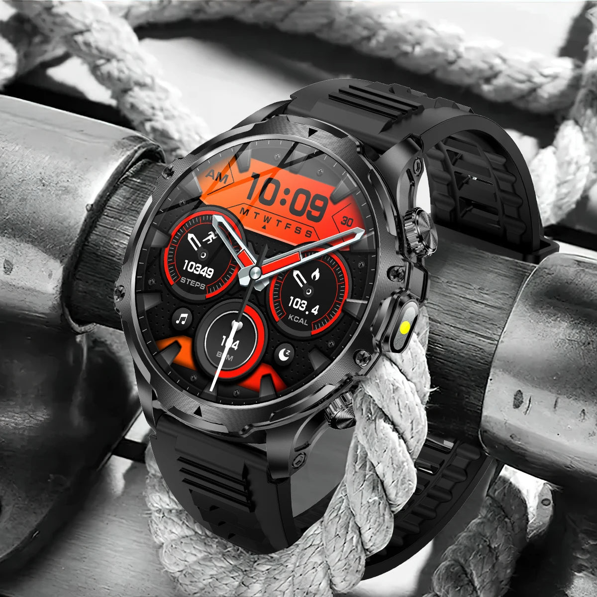 Smart Watch with Flashlight Fitness Tracker