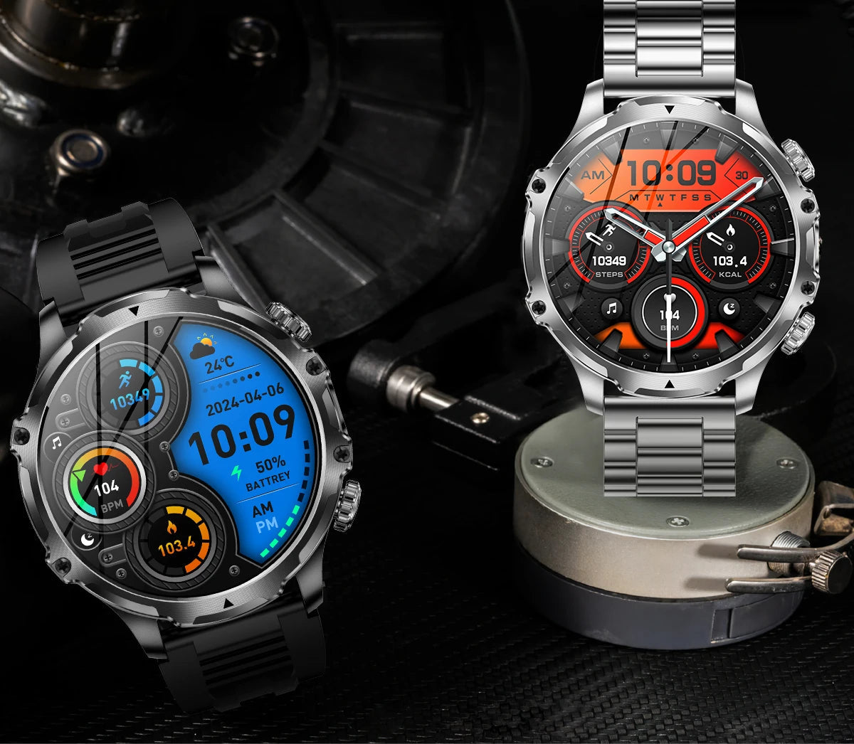 Smart Watch with Flashlight Fitness Tracker
