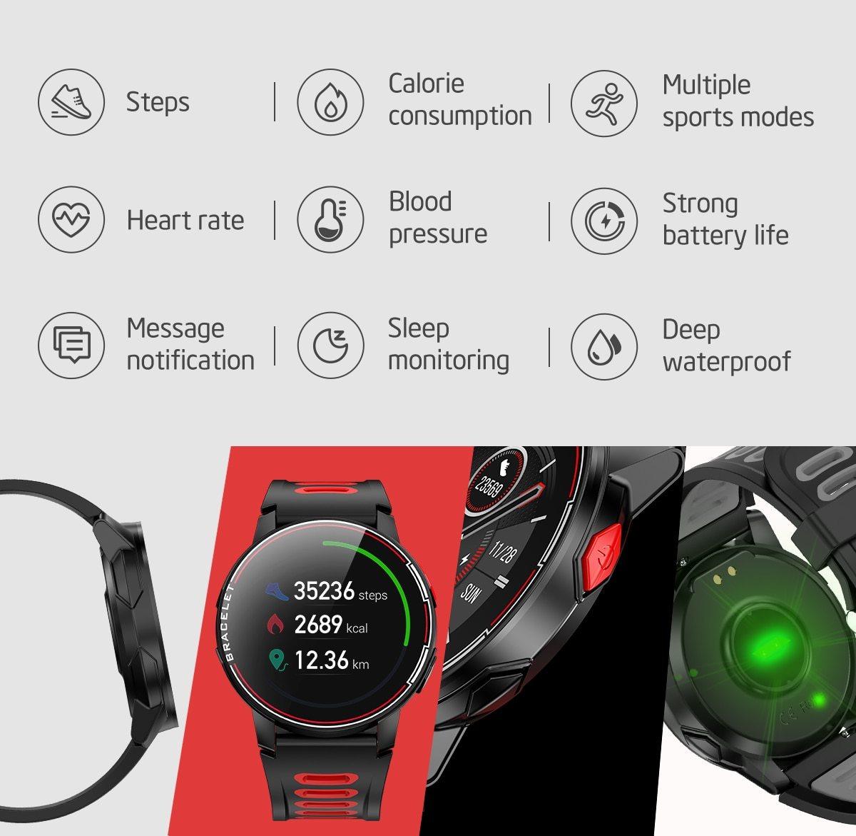 IP68 Waterproof Professional Smart Watch Fitness Tracker