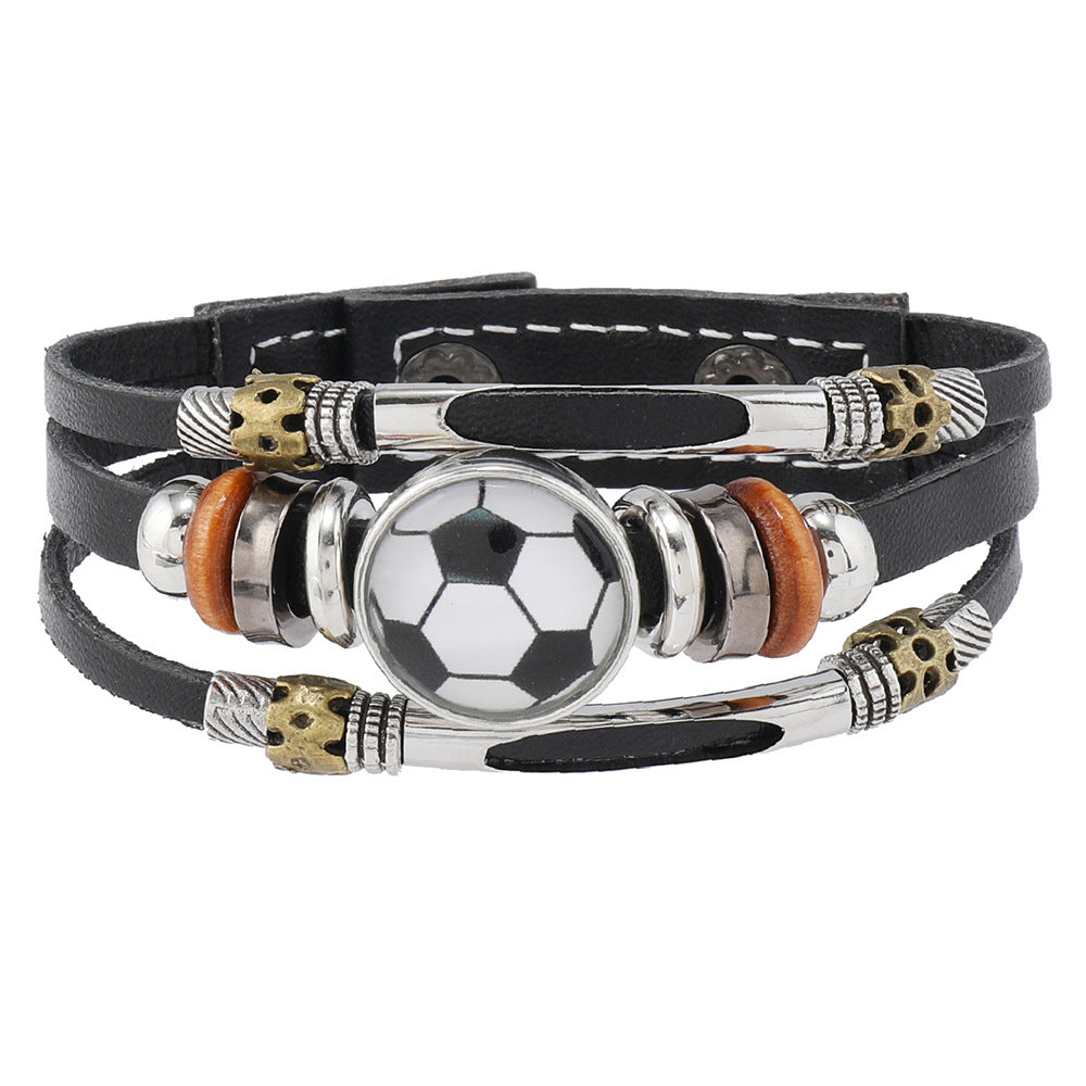 Beaded Sports Team Bracelets Football Baseball Basketball Accessories