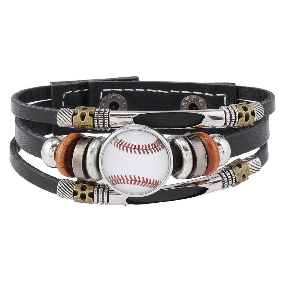 Beaded Sports Team Bracelets Football Baseball Basketball Accessories