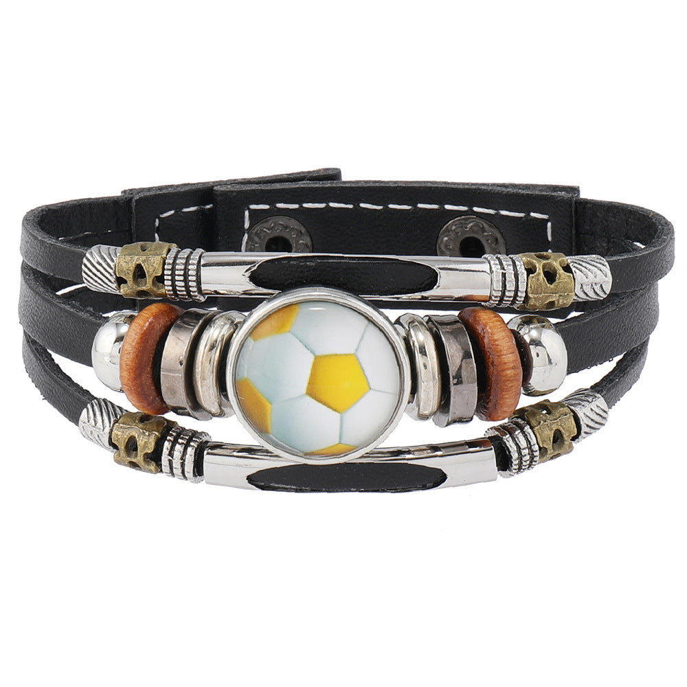 Beaded Sports Team Bracelets Football Baseball Basketball Accessories