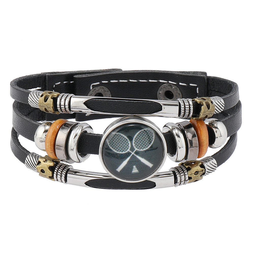 Beaded Sports Team Bracelets Football Baseball Basketball Accessories
