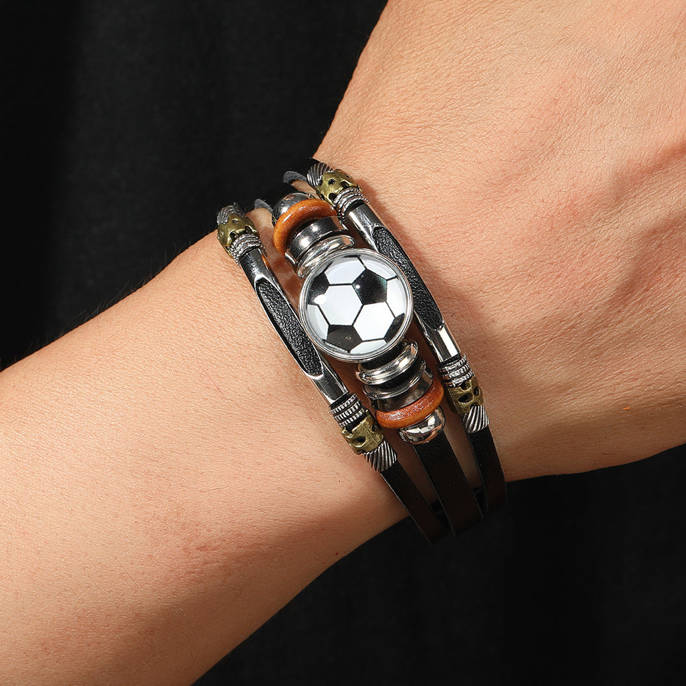 Beaded Sports Team Bracelets Football Baseball Basketball Accessories