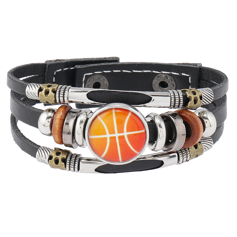 Beaded Sports Team Bracelets Football Baseball Basketball Accessories