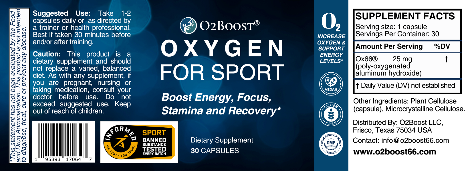 Oxygen For Sport Supplement for Athletic Performance Support