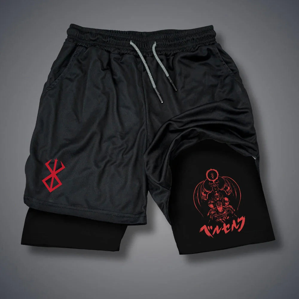Men's 2-in-1 Compression Gym Running Shorts
