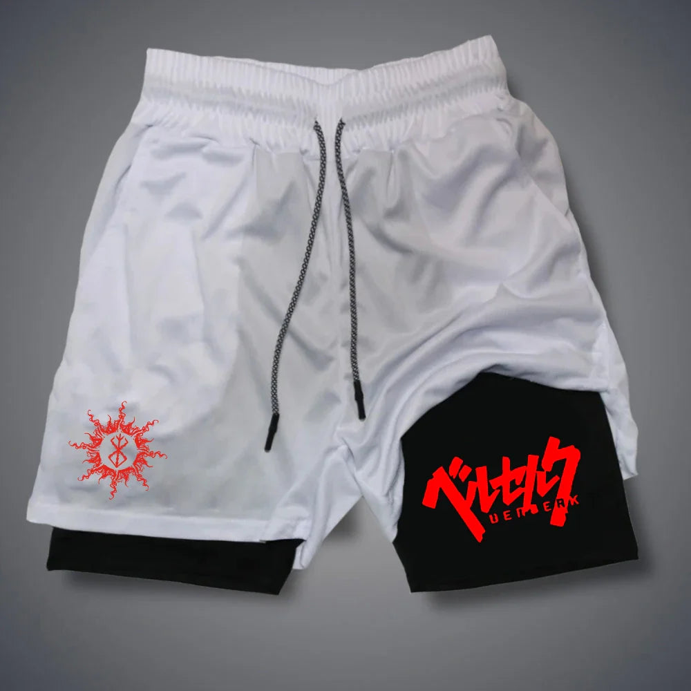 Men's 2-in-1 Compression Gym Running Shorts