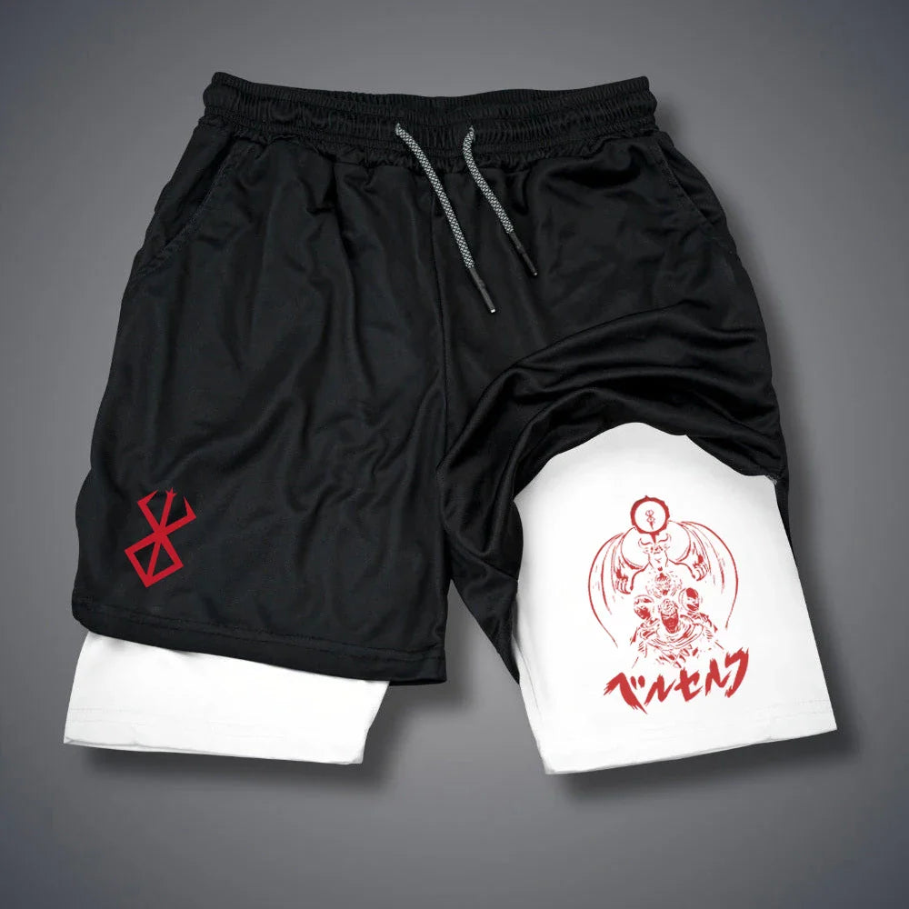 Men's 2-in-1 Compression Gym Running Shorts