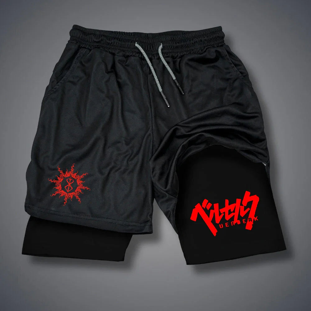 Men's 2-in-1 Compression Gym Running Shorts