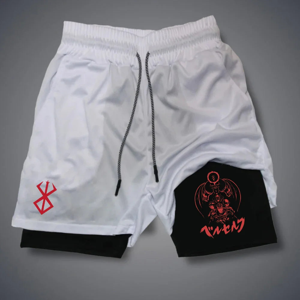 Men's 2-in-1 Compression Gym Running Shorts