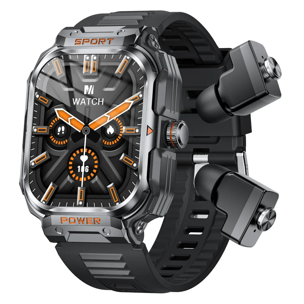 2-in-1 Smart Watch with TWS Bluetooth Earbuds