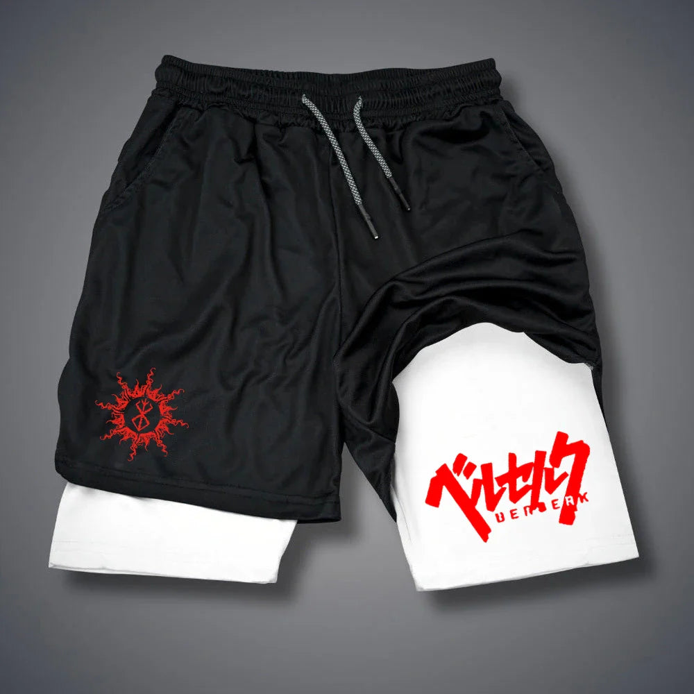 Men's 2-in-1 Compression Gym Running Shorts