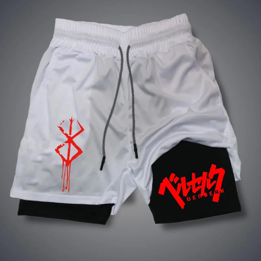 Men's 2-in-1 Compression Gym Running Shorts