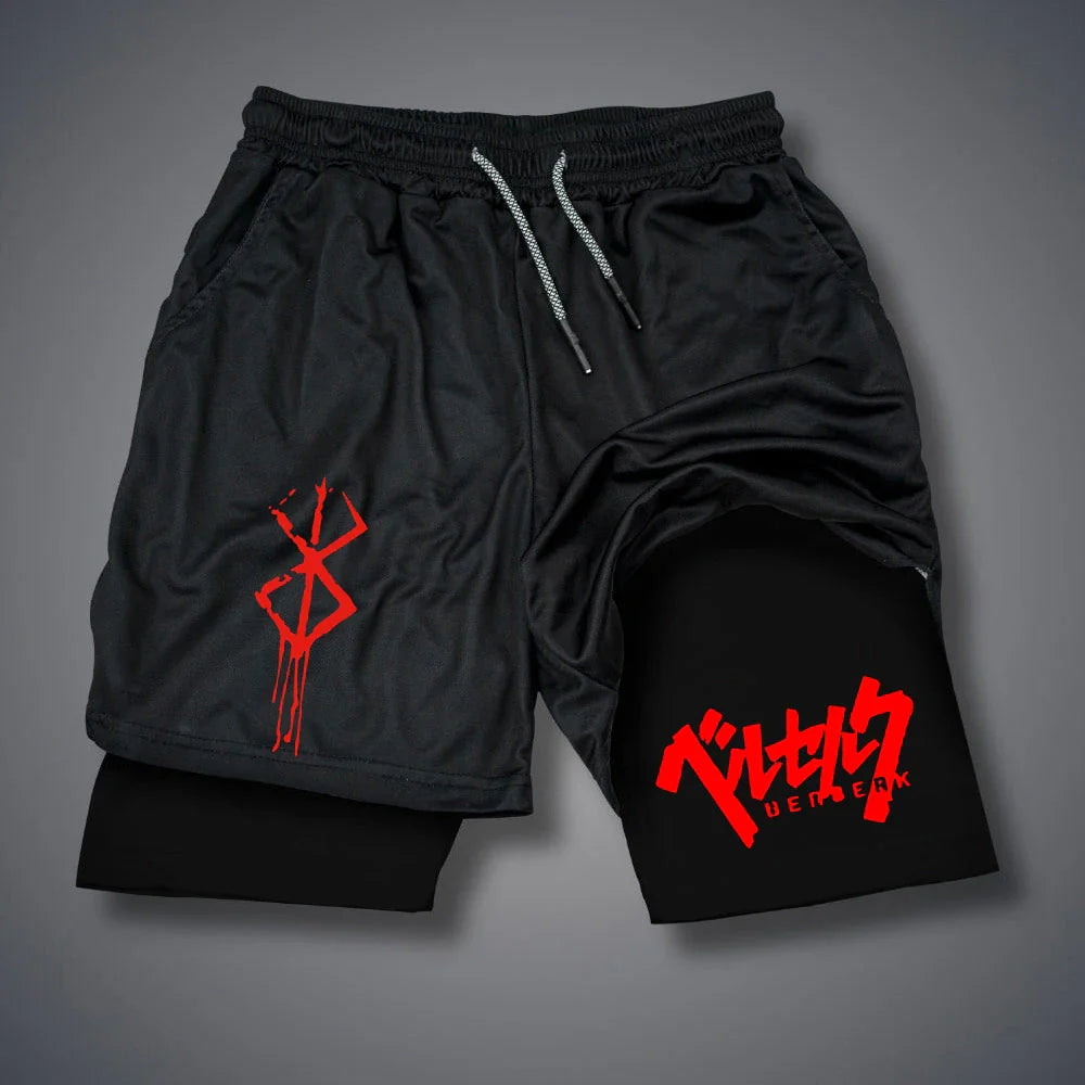 Men's 2-in-1 Compression Gym Running Shorts