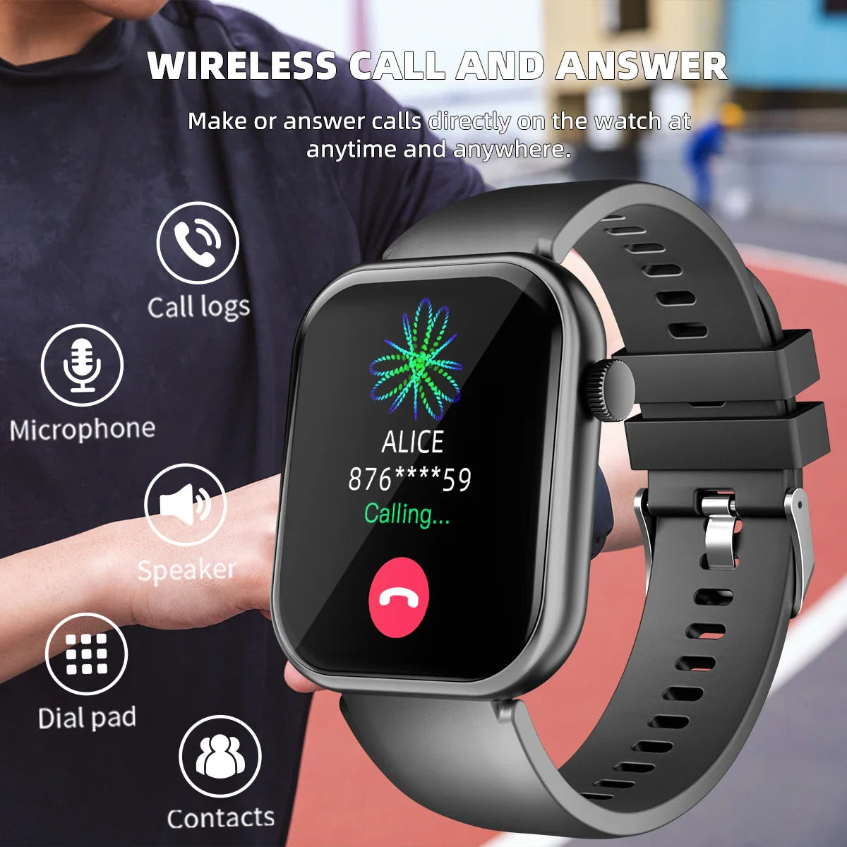 1.83” Smart Watch Fitness Tracker with Call Features