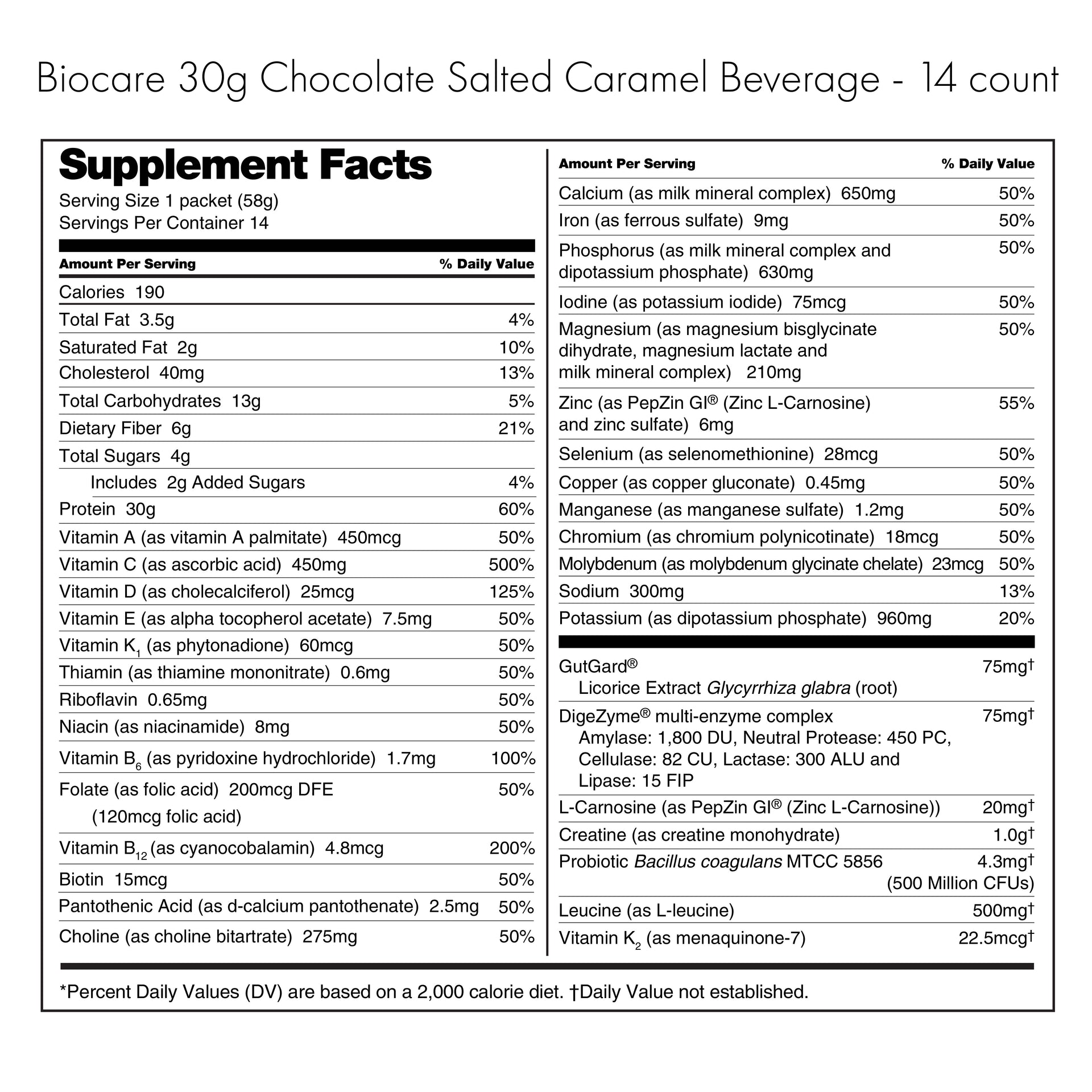 30G Protein Chocolate Salted Caramel Dietary Beverage Pack