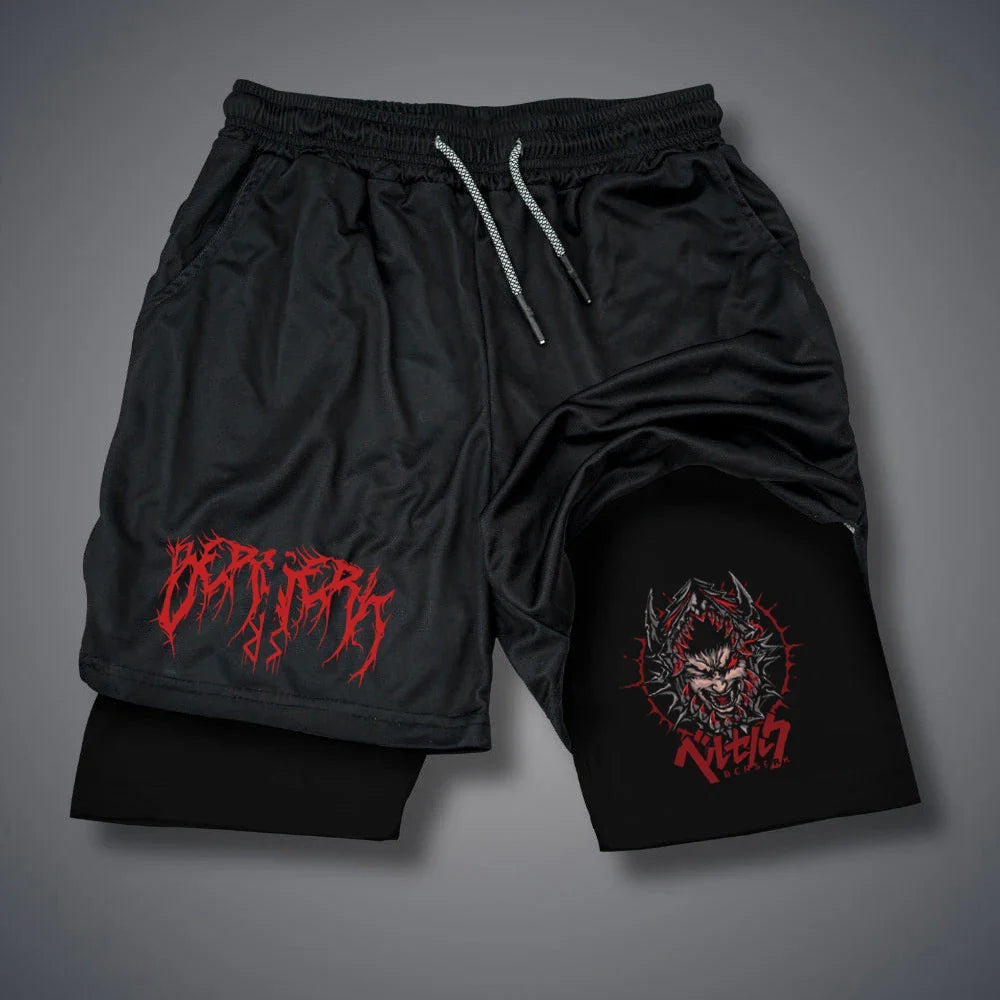Men's 2-in-1 Compression Gym Running Shorts