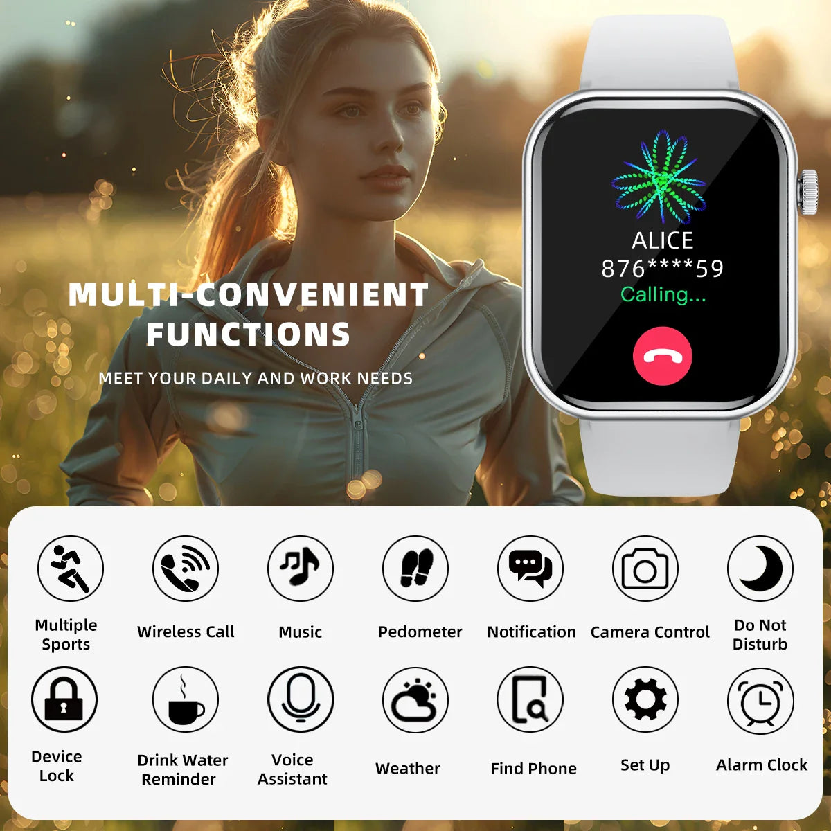 1.83” Smart Watch Fitness Tracker with Call Features