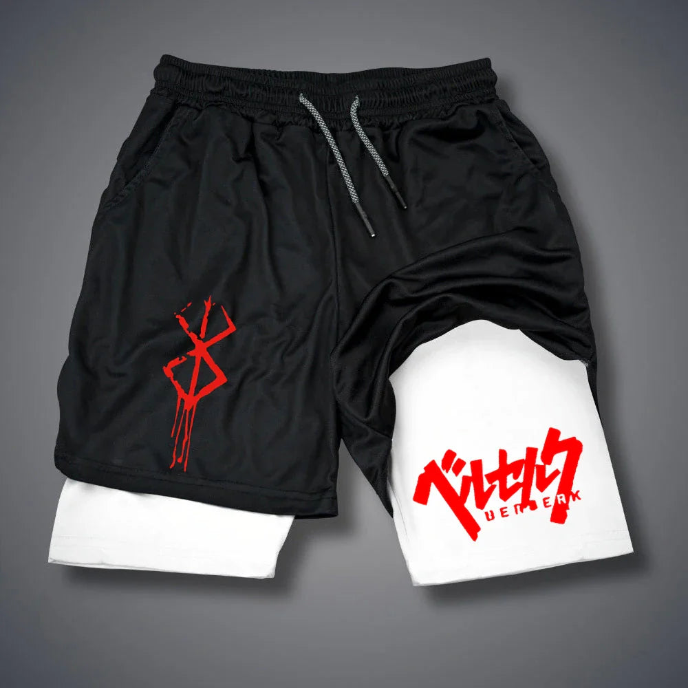 Men's 2-in-1 Compression Gym Running Shorts