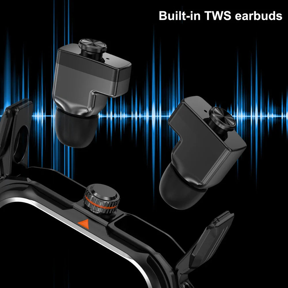 2-in-1 Smart Watch with TWS Bluetooth Earbuds