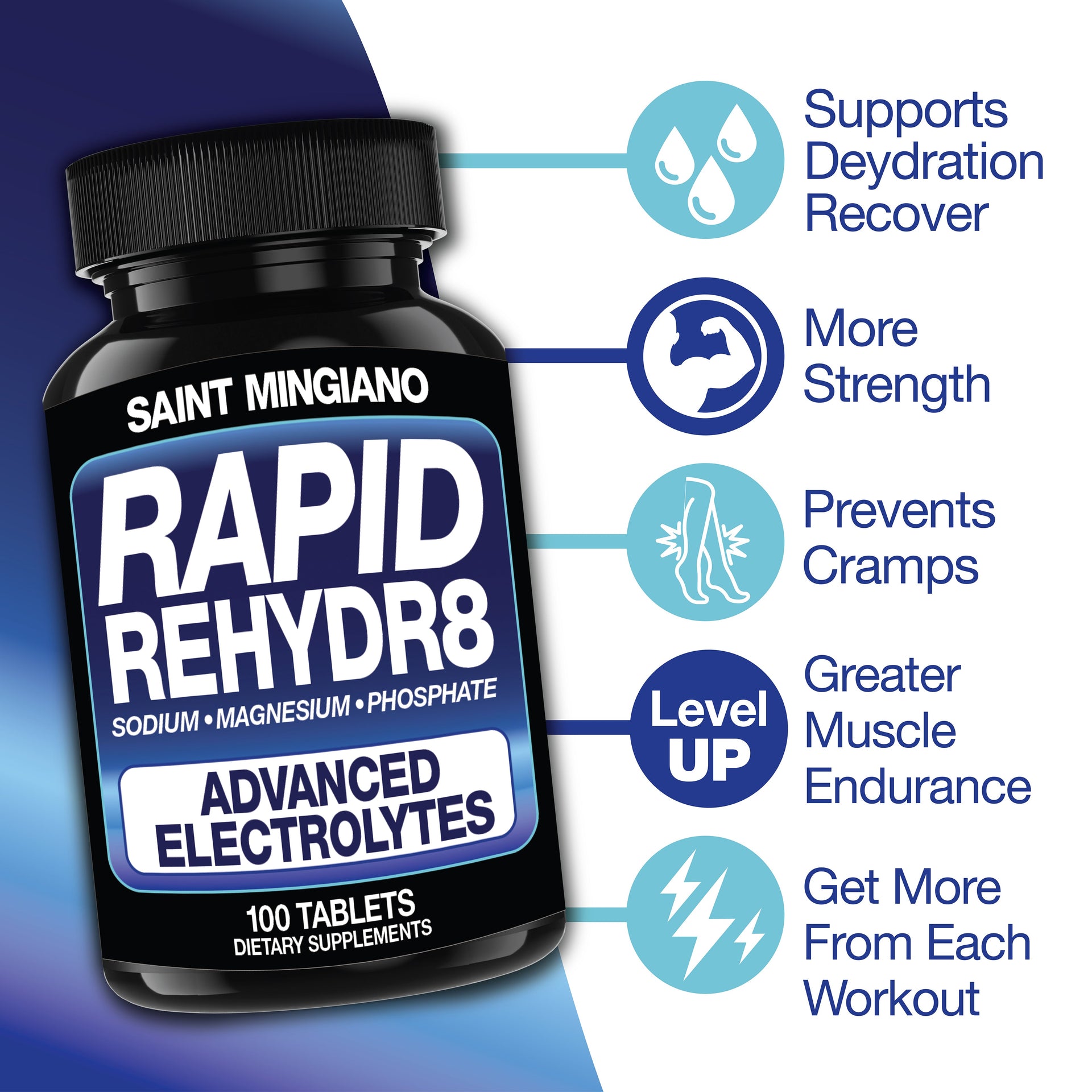Rapid Rehydr8 Electrolyte Capsules for Muscle Recovery Support