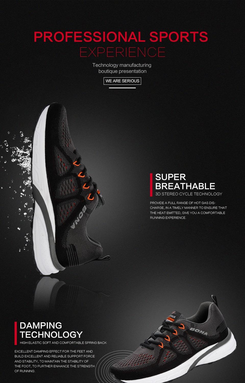 Men's Lightweight Mesh Running Sneakers Non-Slip Trainers