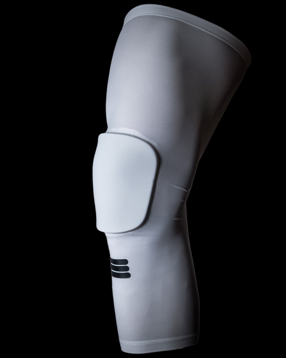 Full Length White Padded Knee Support Sleeve