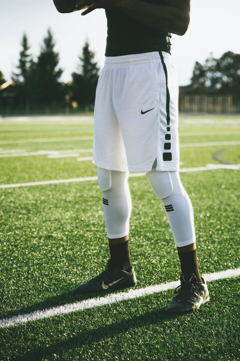 Full Length White Padded Knee Support Sleeve
