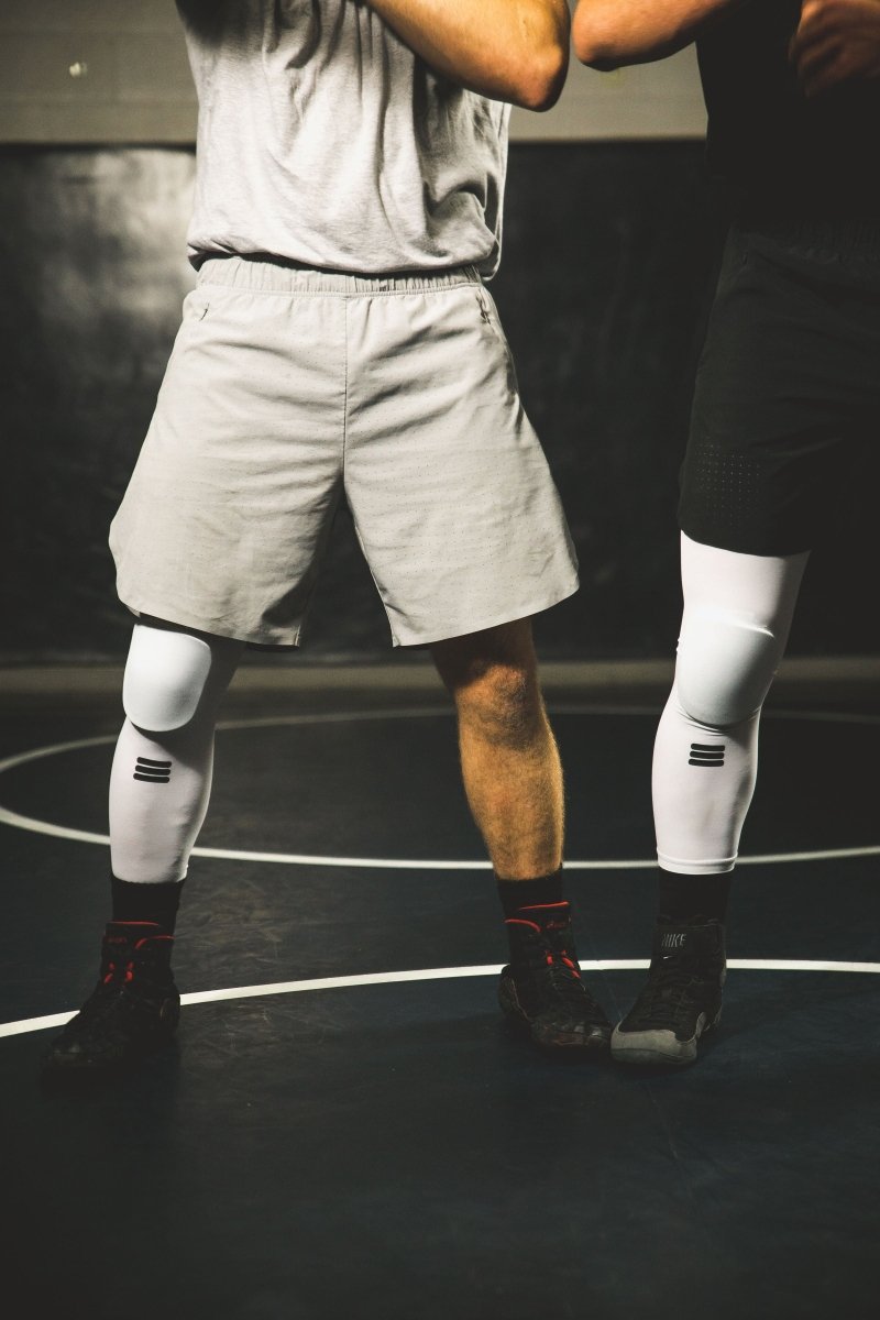 Full Length White Padded Knee Support Sleeve