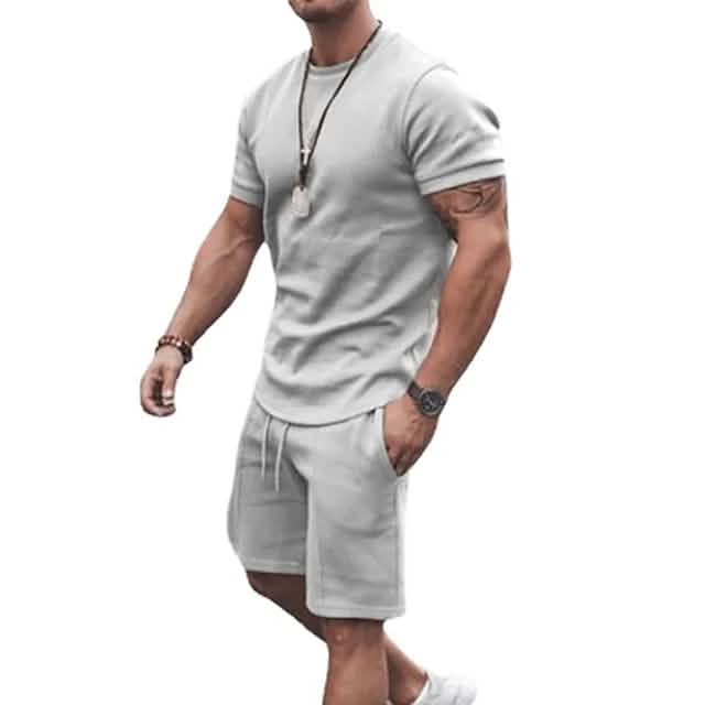 Men's Casual Activewear Running T-Shirt Shorts Set