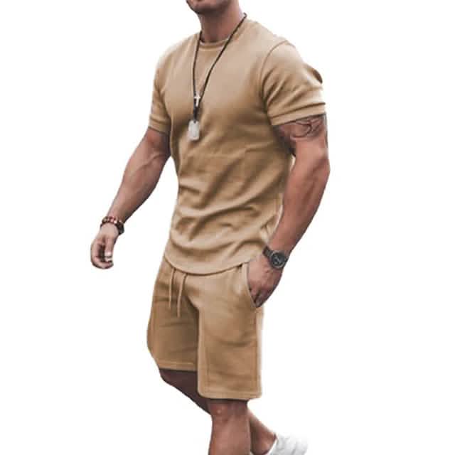 Men's Casual Activewear Running T-Shirt Shorts Set