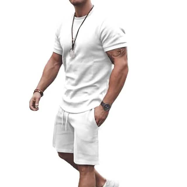 Men's Casual Activewear Running T-Shirt Shorts Set