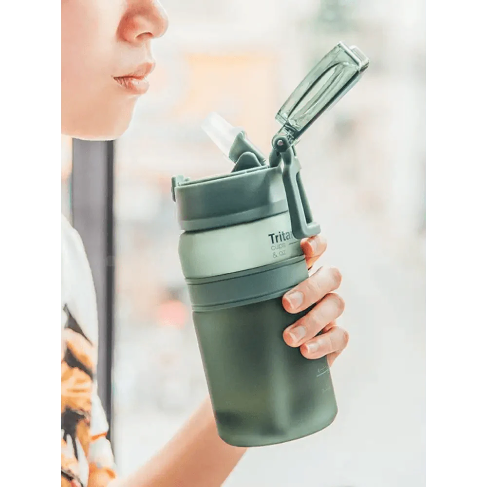 Portable Tritan Water Bottle with Straw for Fitness